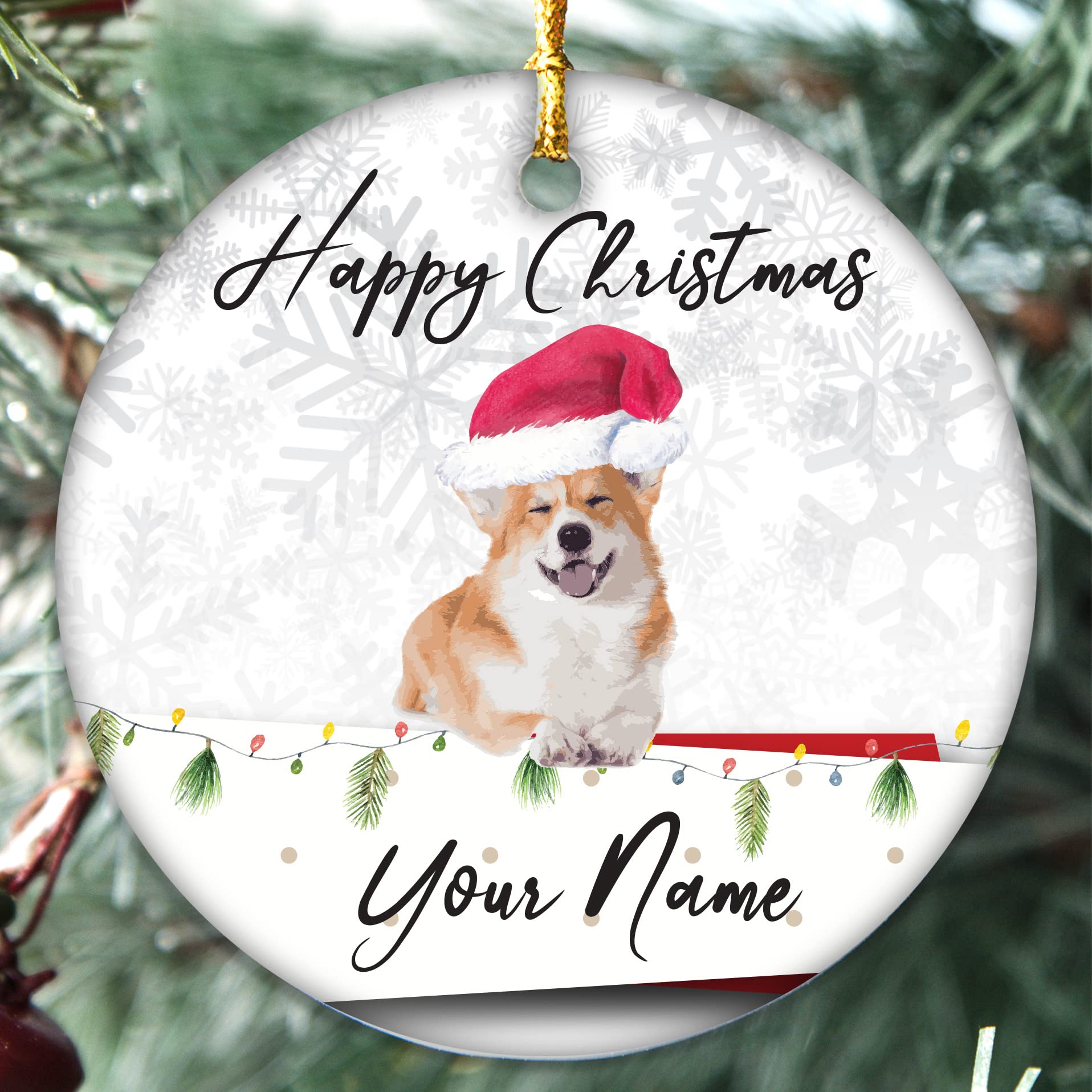 Colourbat Corgi Handmade Personalised Dogs Christmas Bauble Puppy Pet Xmas Gift Tree Decoration (Corgi)