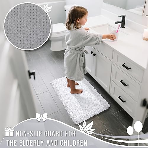 Miniatura 68 de Yimobra Juego de 2 alfombras de baño, alfombra de baño suave y absorbente y alfombra de inodoro en forma de U con respaldo antideslizante, alfombras