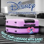 Disney Luggage Tags for Suitcase, Baggage Identification for Travel Name Address (Blue/Pink Stitch)