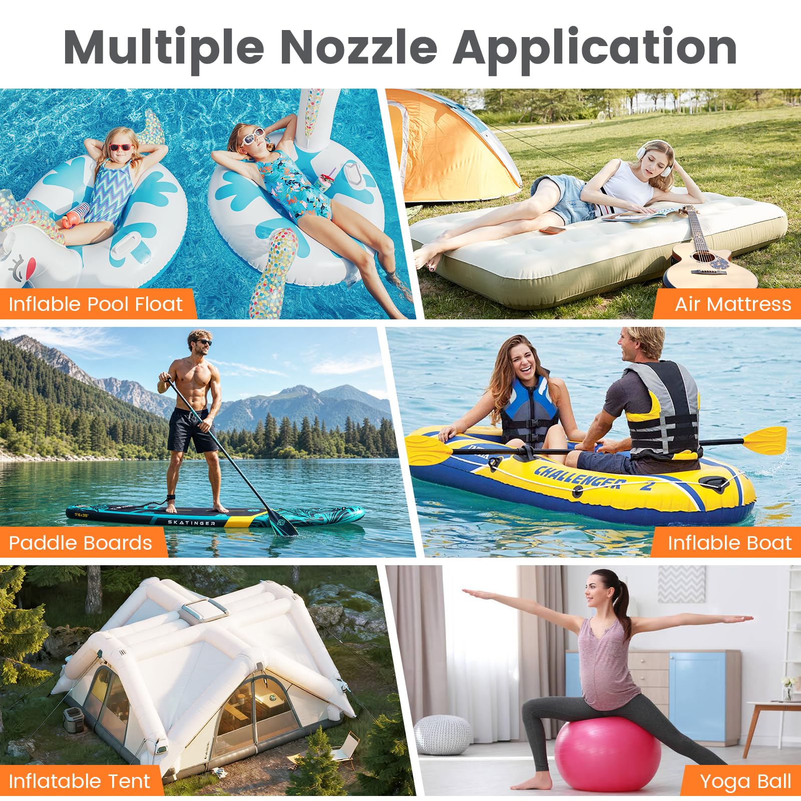 Pompa ad aria elettrica intelligente, portatile, 20 psi, ad alta pressione, gonfiaggio e sgonfiaggio a doppio stadio, spegnimento automatico e ricaricabile, per stand up paddle board, kayak