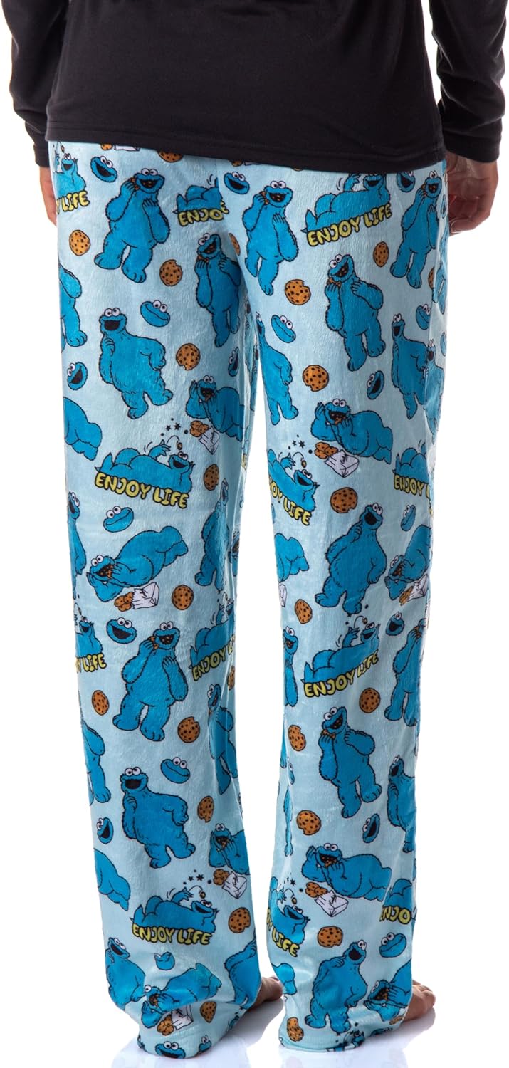 Sesame Street Women's Cookie Monster Enjoy Life Tossed Print Sleep Pajama Lounge Pants - Image 4