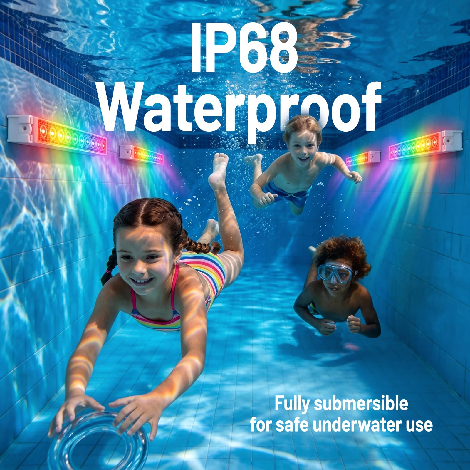 Luz Para Piscina, 2pc Led Impermeables IP68 Con 13 Modos de Iluminación, Luces Recargables para Piscina con Mando a Distancia y Temporizador, Luz Acuática para Ducha, Fuente, Manantial,Pecera