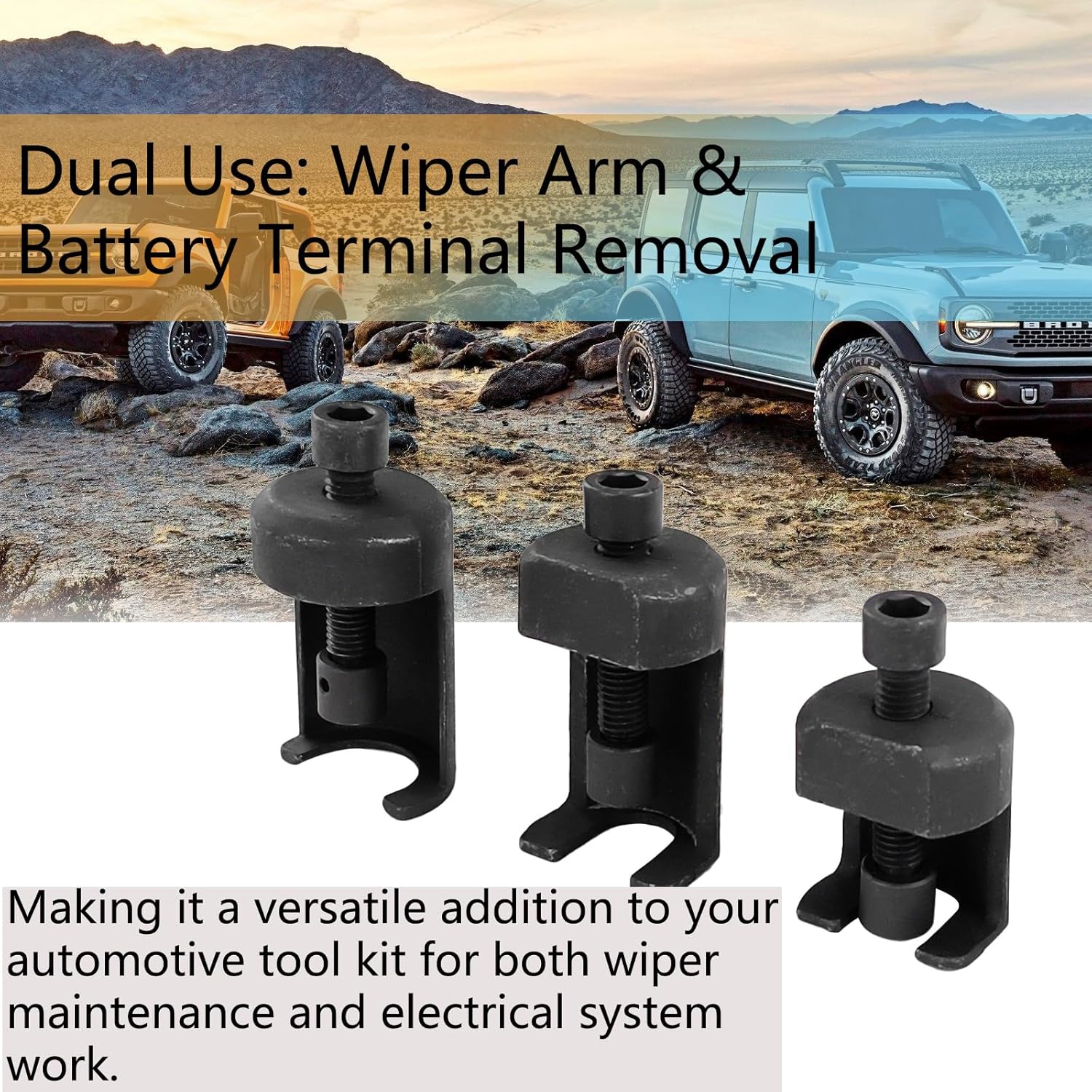 Wiper Arm Puller Tool Set - 6Pcs Windshield Wiper & Battery Terminal Removal Kit fit for BMW, VW, Ford, Audi, Honda, Porsche