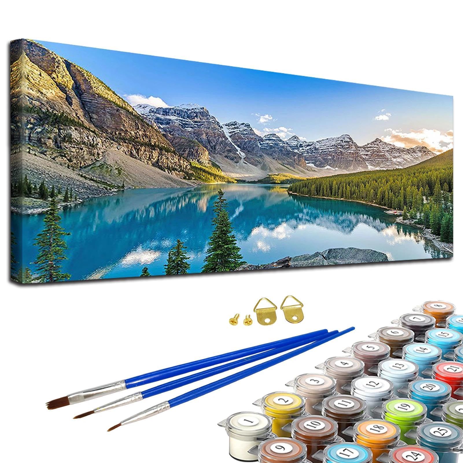 JATOK Paint by Numbers for Adults, Landscape, 90 x 40 cm, Unframed — image 1