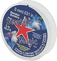 Vista 42 de Stretch Magic Cordón elástico para cuentas – Color negro, 0.020 in de diámetro, 32.8 ft (32 pies) – Cuerda fácil de anudar, fuerte y elástica