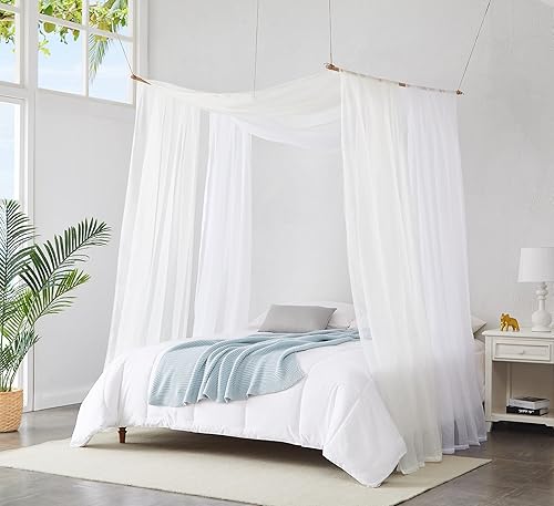 Miniatura 5 de Warm Home Designs Bufanda transparente de 30 pies de largo color beige claro para ventana. Estas bufandas de ventana de longitud XXL con cenefa de