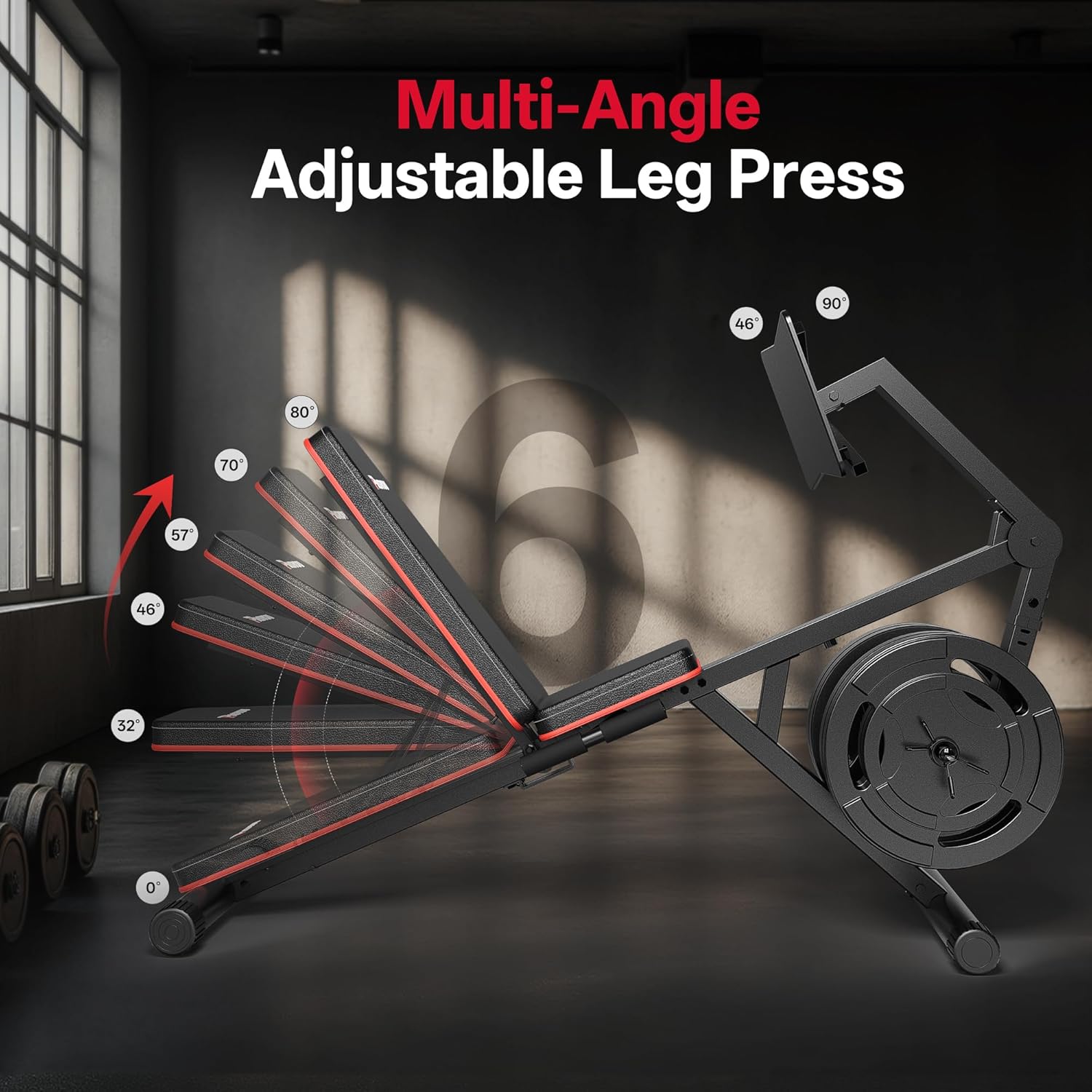 Pasyou Leg Press Machines For Home Gym, Adjustable Weight Be...