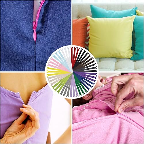 Miniatura 6 de DOITEM - 15 cremalleras invisibles de nailon multicolor para coser y manualidades, 15 colores