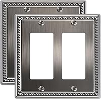 Vista 67 de Paquete de 2 cubiertas de placa de interruptor de luz de doble palanca, cubiertas decorativas de placa de doble interruptor Pearls, placa de pared