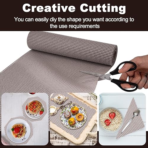 Miniatura 7 de TOROTON Revestimiento de gabinete de estante no adhesivo, revestimiento de estantería de agarre fuerte de 12 pulgadas x 20 pies para armarios de