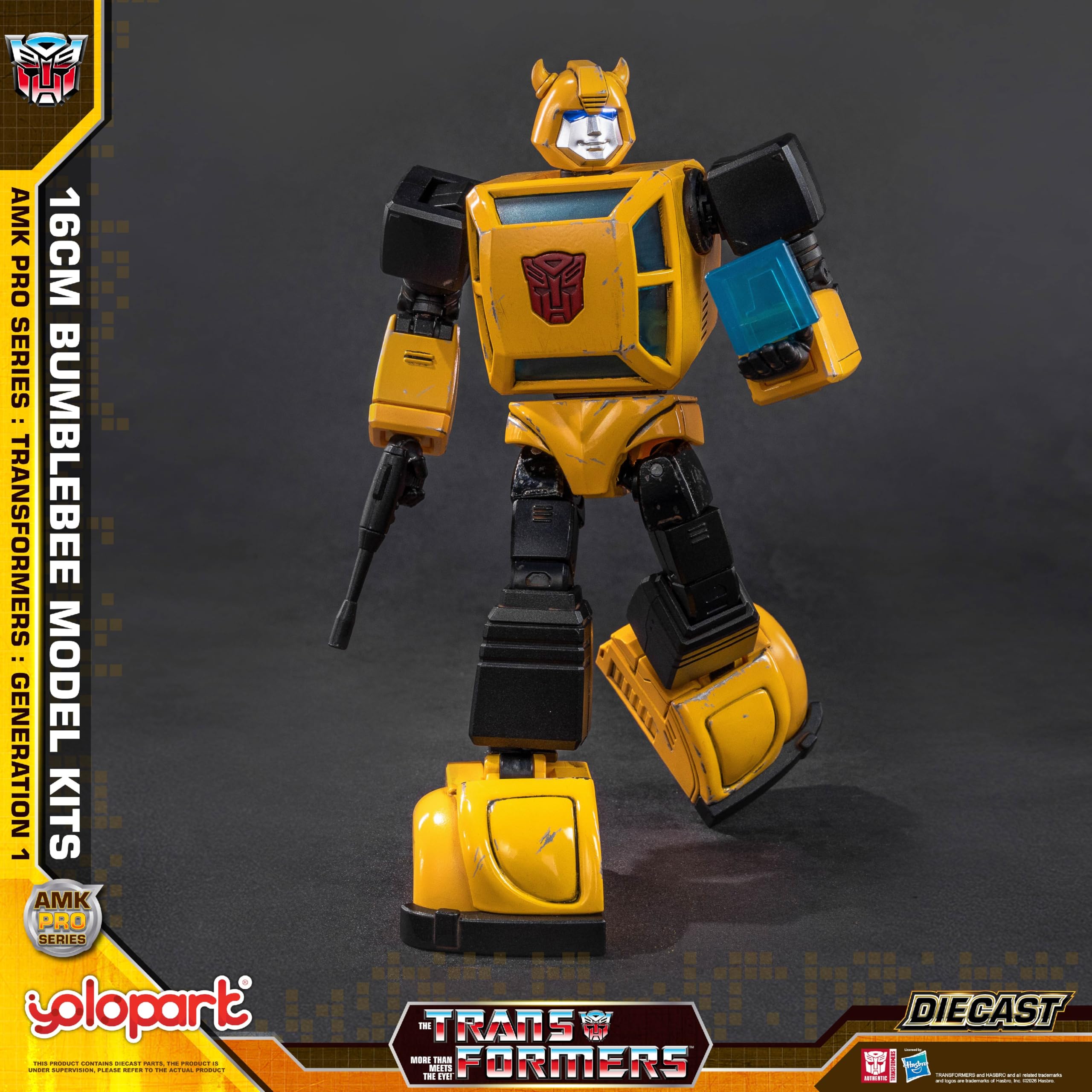 YOLOPARK Transformers G1 Bumblebee Action Figure-Diecast wersja AMK PRO Series 6,3 cala wysoko przegubowa zabawka dla osób od 15 lat, nieprzekształcalny zestaw modelarski Bumblebee