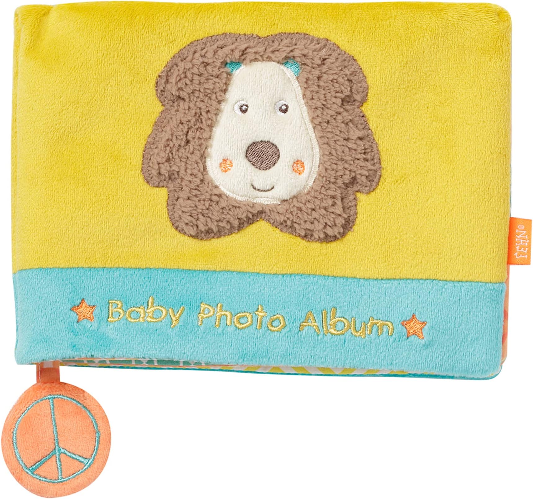 Fehn066333 Lion Photo Book – Soft Picture Book to Memorise Faces and Learn Names for Babies and Toddlers from Newborns Upwards – Dimensions : 20 X 15 cm
