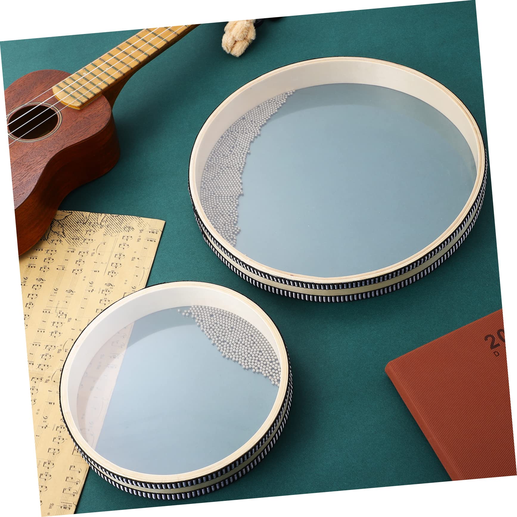 Sosoport Wave Drum Set 2 Pcs Ocean Drums Steel Balls for Meditation Music Classrooms and Parties