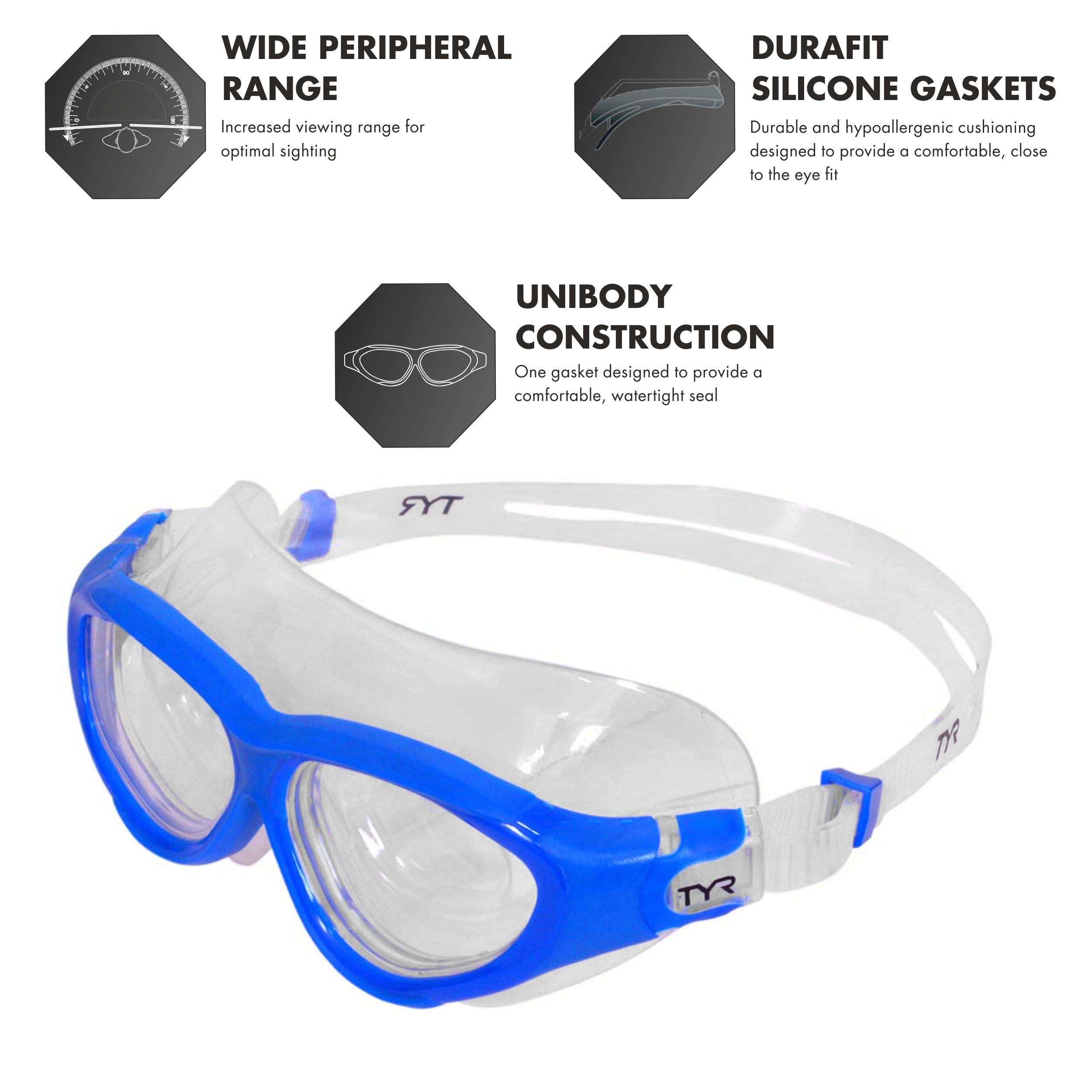 TYR Flex Frame Swim Mask Swim Goggles (Blue) 1