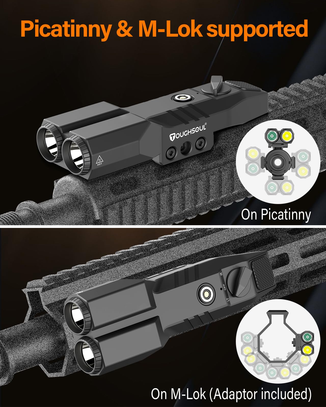 FIREFIELD TORCIA TATTICA COMPATTA BattleTek DA PISTOLA / FUCILE 150 Lumen Nera - Foto 4