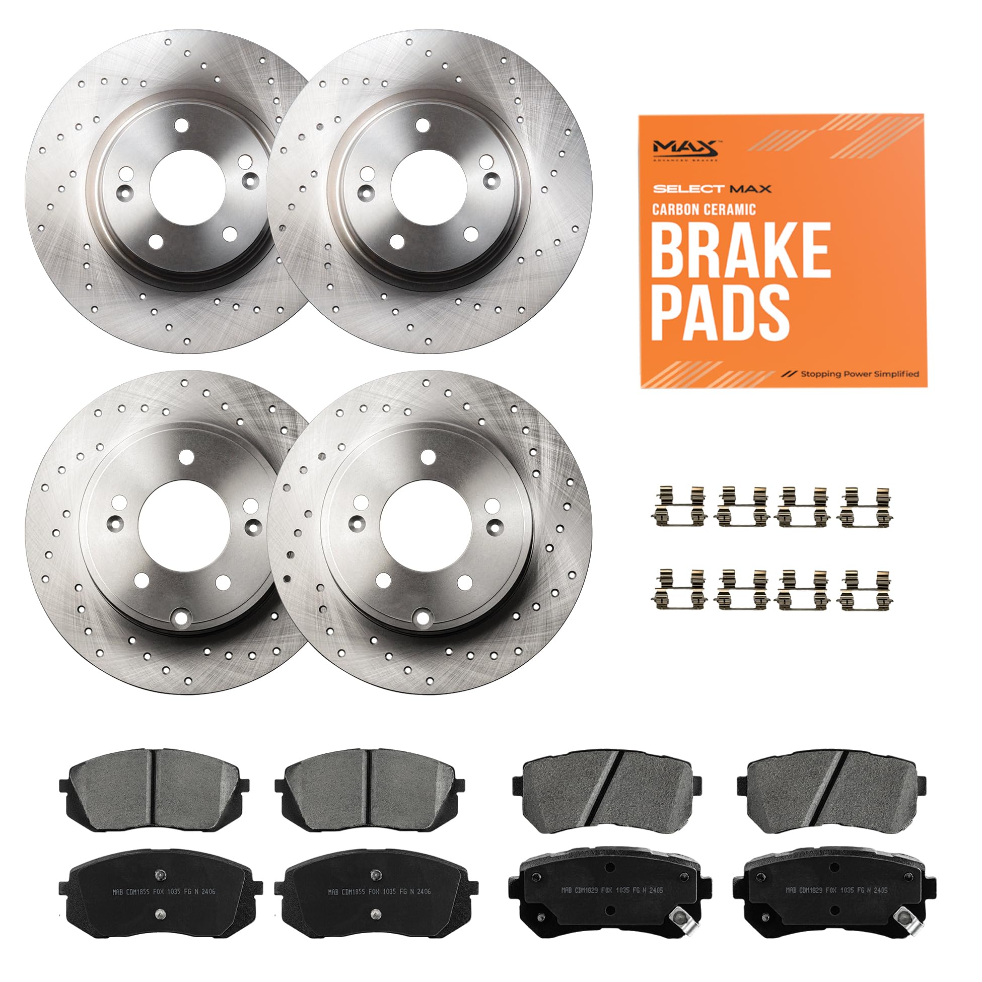Max Advanced Brakes Front &amp; Rear Brake Kit For Hyundai Sonata
