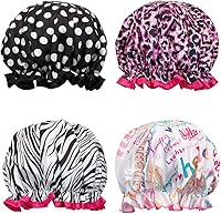 Vista 8 de Wrapables® Elegantes gorros de ducha impermeables de doble capa (juego de 4), puntos, cerezas y gatitos