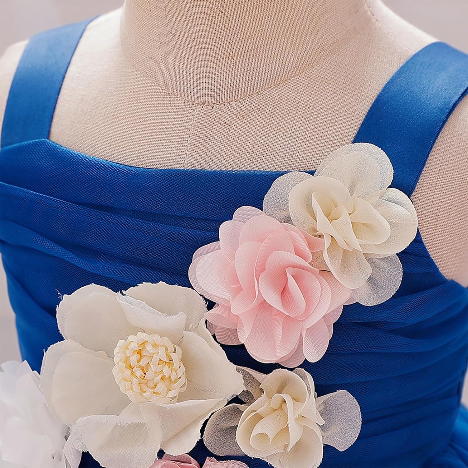 AWIBMK Toddler Baby Girl 3D Flower Birthday Princess Dress Sleeveless Ruffle Tulle Pageant Prom Wedding Party Dresses