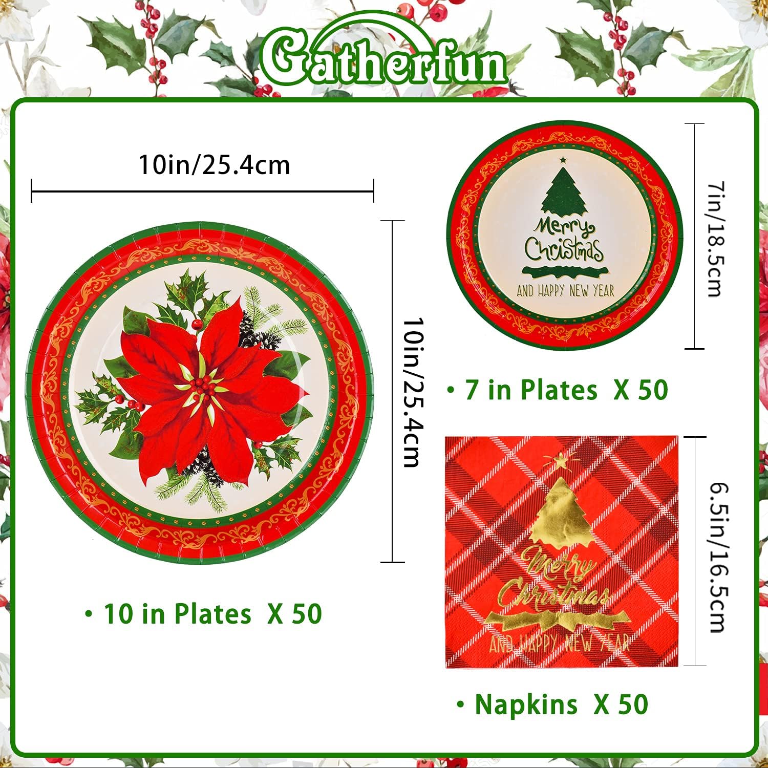 One-Day Sale: Up to 80% Off Gatherfun Christmas Party Supplies Christmas Poinsettia Flower Disposable Paper Dinner Plates Dessert Plates and Napkins for Merry Christmas Party, Serve 50 Black Friday - 60% OFF Gatherfun Christmas Party Supplies Christmas Poinsettia Flower Disposable Paper Dinner Plates Dessert Plates and Napkins for Merry Christmas Party, Serve 50