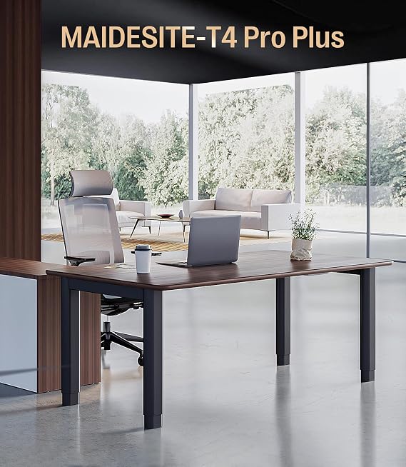 MAIDeSITe T4 Pro Plus Height Adjustable Electric Standing Desk Frame with 240KG Load Capacity, Dual Motor Sit Stand Desk Ultra-stable Stand Up Desk Frame with 4 Oval Legs Design for Home Working
