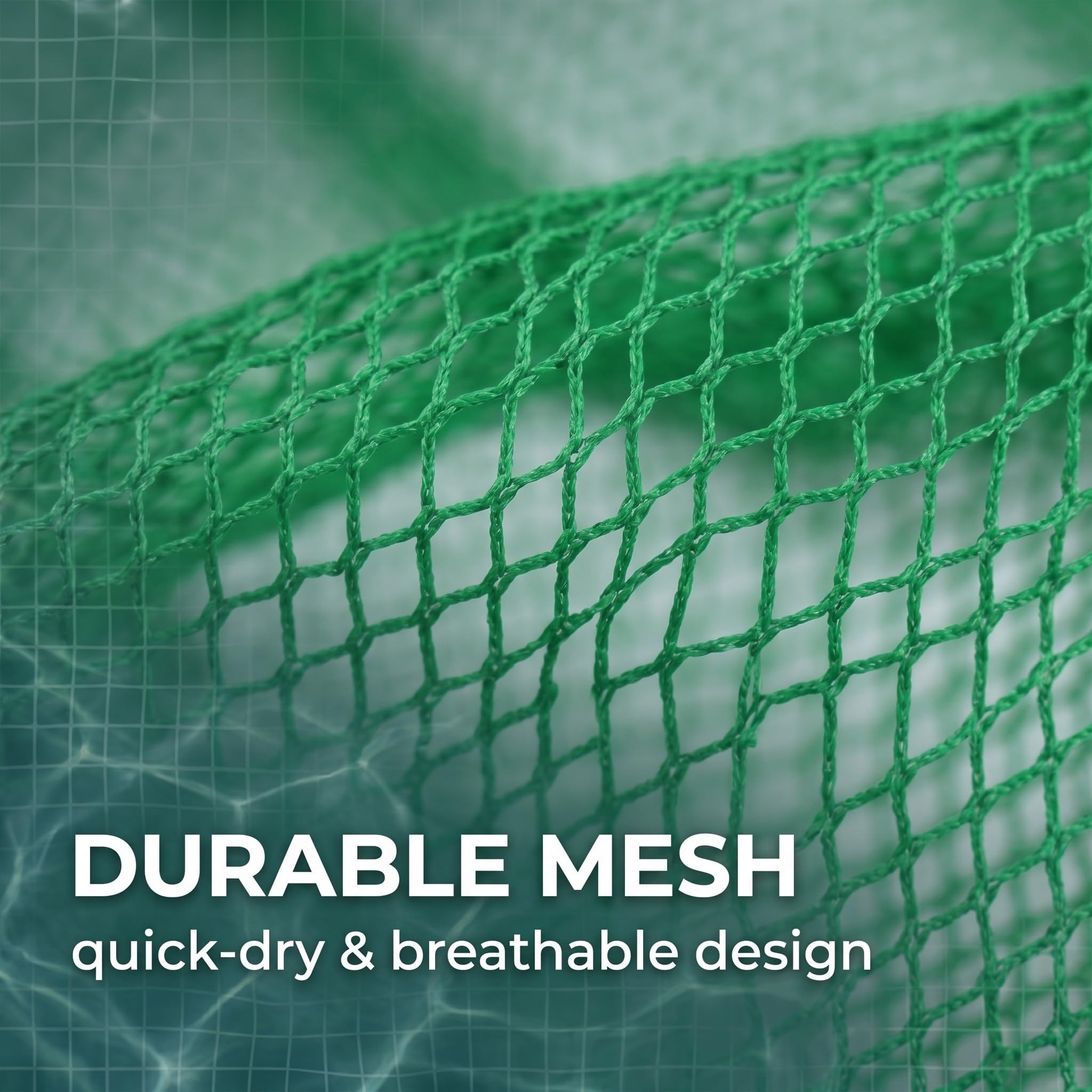 Bourriche Peche 80x50cm, Sac Soluble Peche Carpe, Filet Peche en Nylon Vert Renforcé, Sac de Conservation Poisson Pliable et Séchage Rapide, Nasse à Poisson Multifonctionnelle