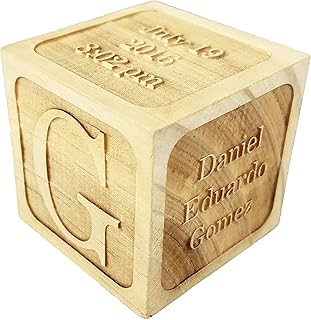 Custom Engraved Big Wood Birth Block (2") Personalized Gift - New Baby Gifts, Newborn Gifts, Birth Announcement