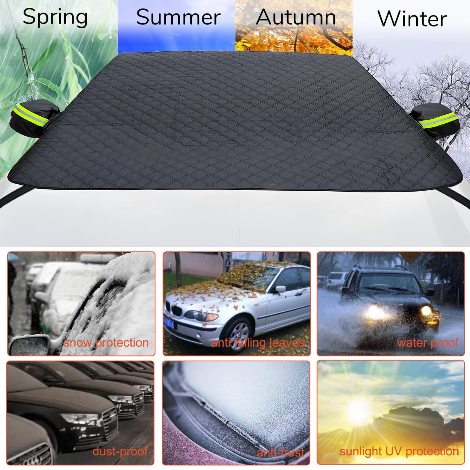 Auto Frontscheibenabdeckung Winter Für D-acia Spring Dokker Lodgy, Magnet Autoscheibenabdeckung Sonnenschutz Frontscheibe Eisschutzfolien Windschutzscheibe Gegen Schnee Frost Autozubehör