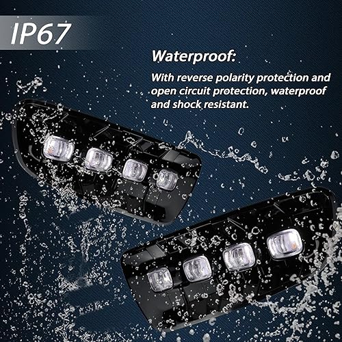 Miniatura 4 de GEEGEETOP Switchback - Lámpara LED blanca ámbar antiniebla delantera diurna secuencial luz de parachoques LED intermitente función compatible con