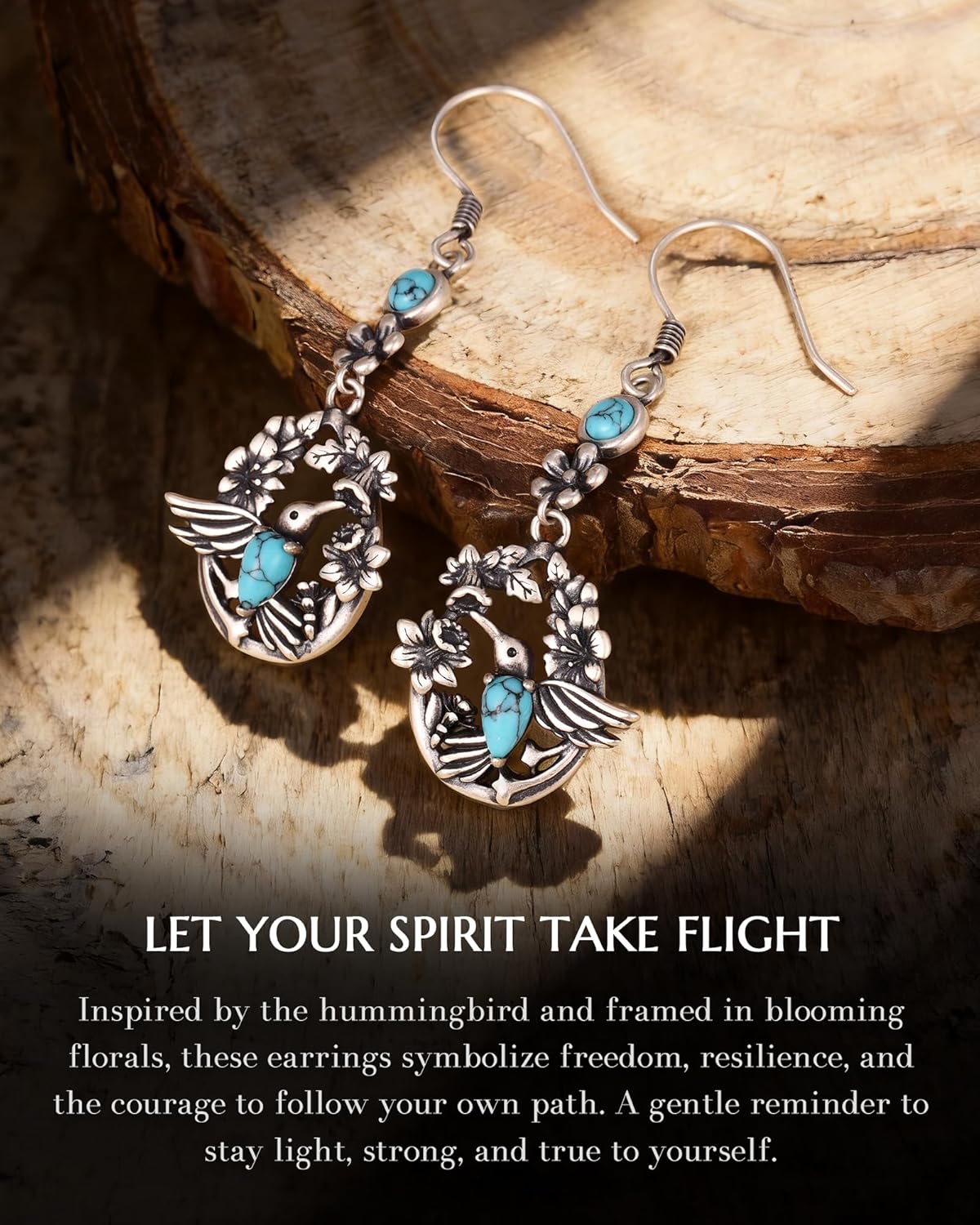 S925 Sterling Silver Turquoise Dragonfly Sunflower/Hummingbird/Butterfly/Cross/Anchor Earring Vintage Bohemian Jewelry Natural Drop/Stud Earrings Birthday Jewelry Gifts for Women