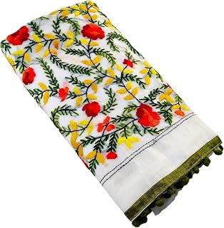 SHRISTI CLOTHINGS Women's Hand Woven Kantha Work Chanderi Silk Kanthastitch Saree with Blouse Piece Price In India