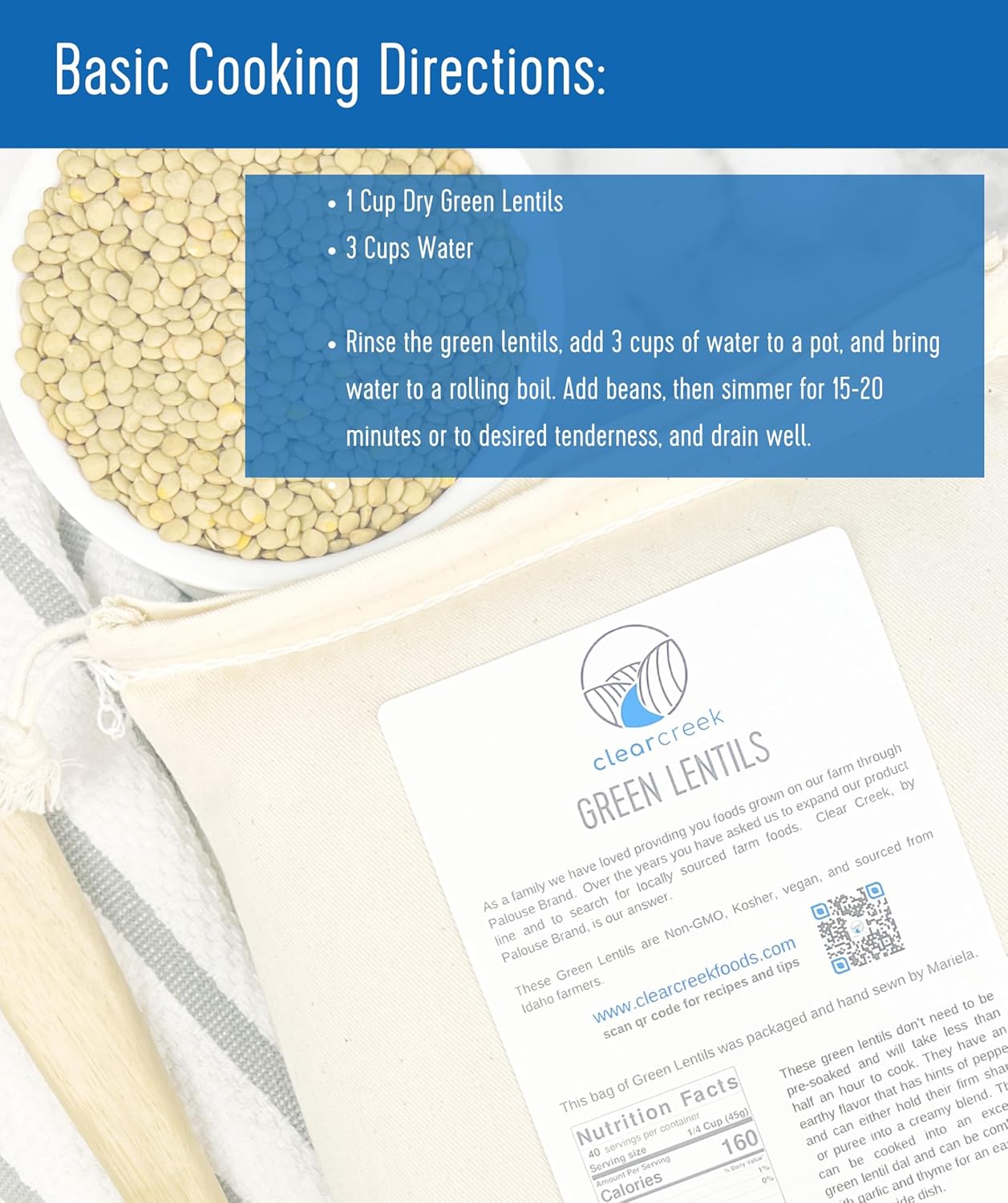 Red Lentils | Green Lentils | Golden Lentils | 12 LBS Total | Non-GMO | 100% Non Irradiated | Kosher | USA Grown | Vegan