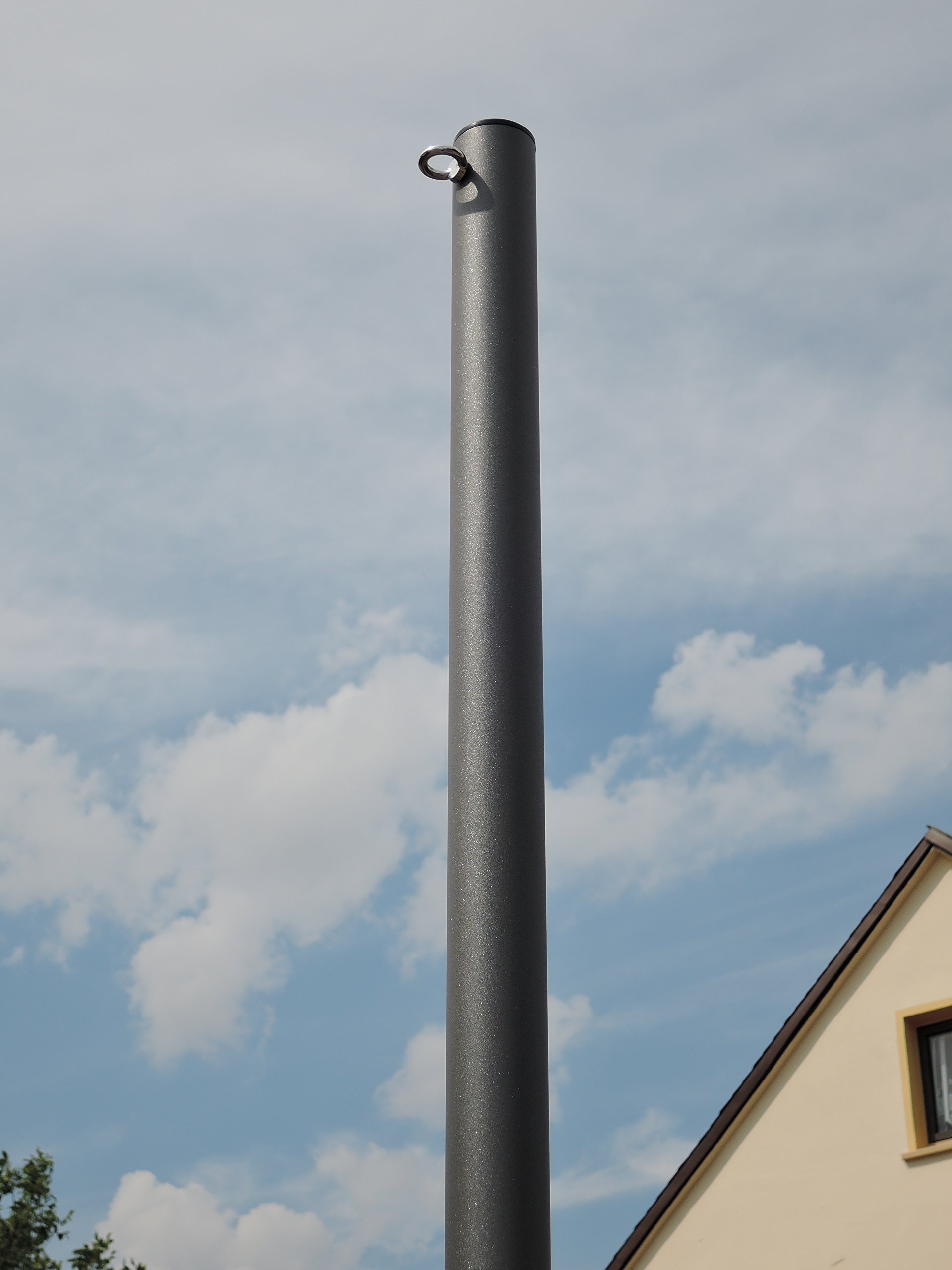 Sonnensegelmast anthrazit beschichtet 3m Ø60mm 3 Ösen 6030/4-3