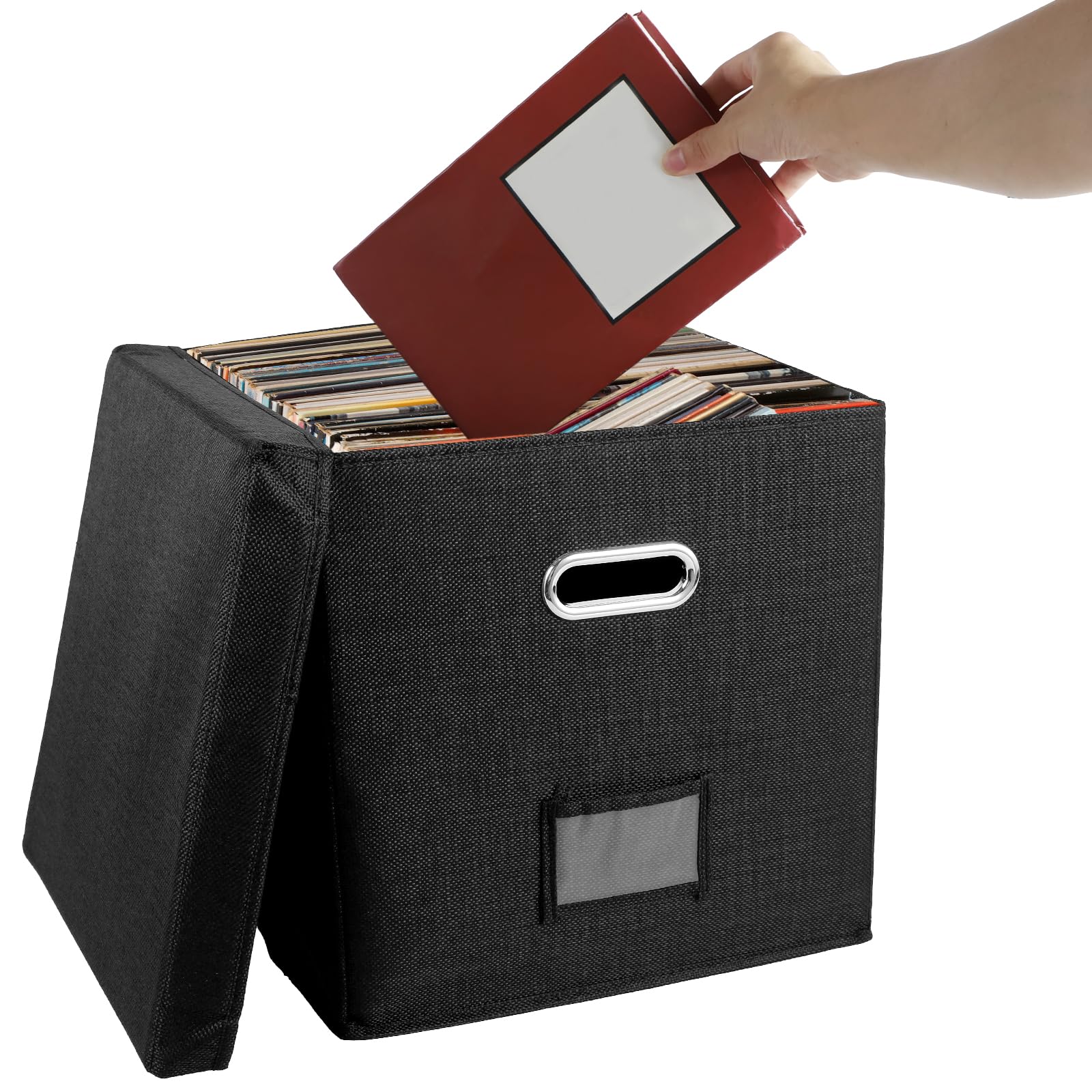Caja de almacenamiento para discos de vinilo 33 x 33 x 33 cm organizador para álbumes LP