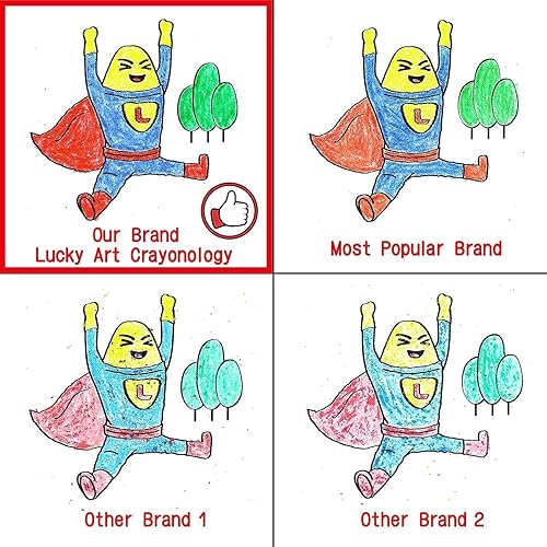 Miniatura 2 de Lucky Art - Crayones de cera sin envolver, paquete a granel de 450 unidades, preclasificados en 9 colores vibrantes para niños y profesores,