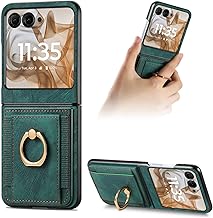 COQUE de téléphone Motorola Razr 60 avec [Blocage RFID] [Emplacement pour Carte] de Protection Antichoc, pour étui de Protection Motorola Razr 60-Vert