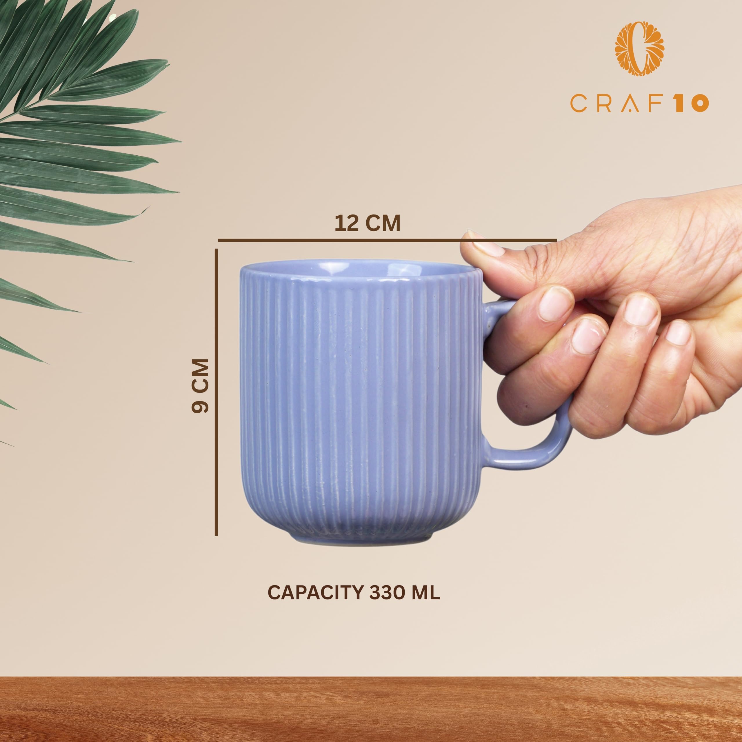 CRAF10 SkyBlue Ceramic Coffee Mugs - Set of 2 -3