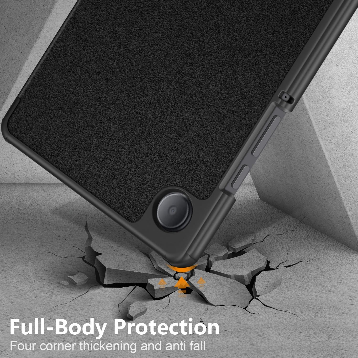 USTIYA Capa para Samsung Galaxy Tab A9 X115 8,7 polegadas capa protetora mesa leve suporte (preta)