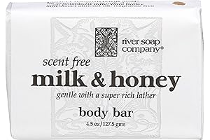 River Soap Company Simple Wrap Bar Soap, Milk & Honey Complexion Bar