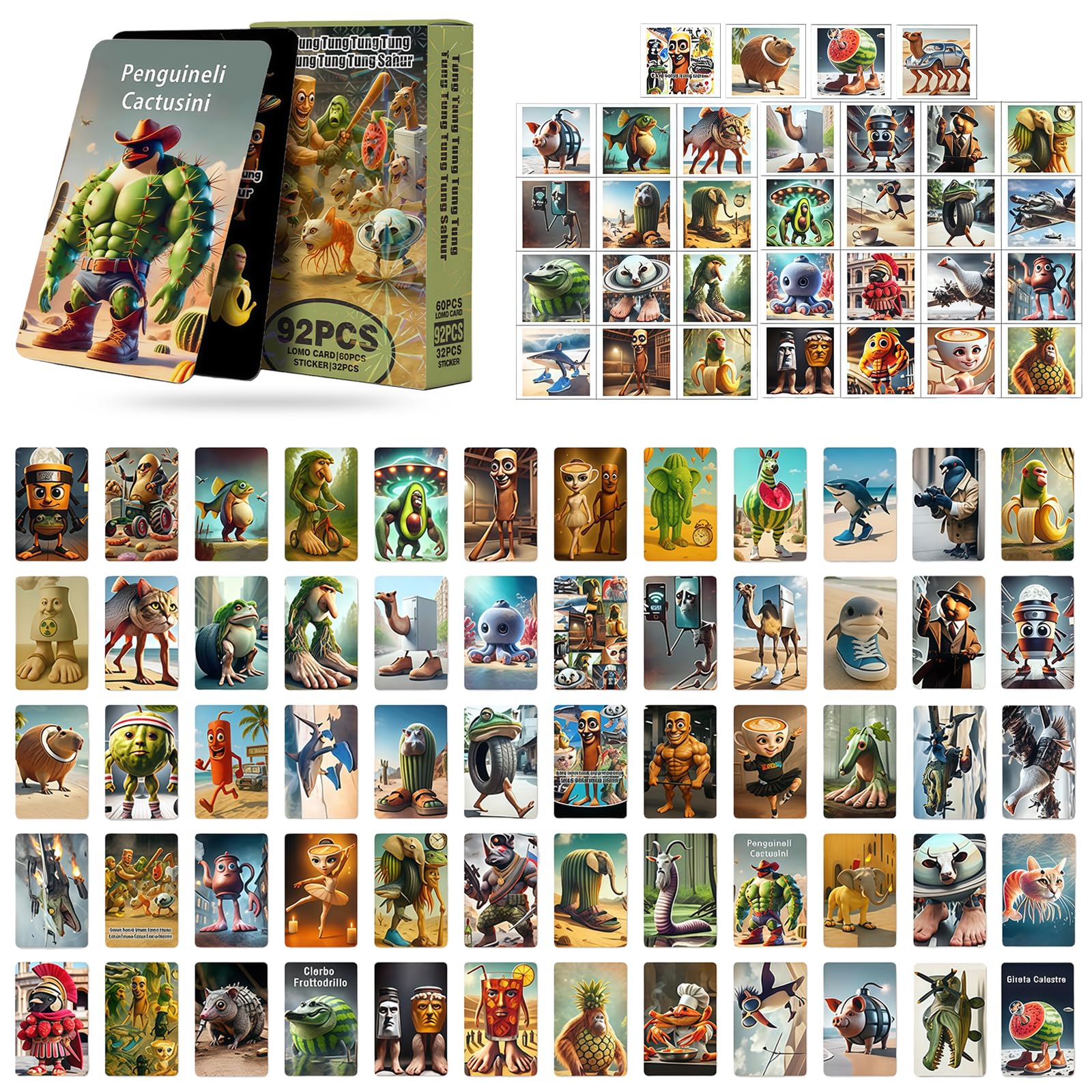AYNKH 92 Pcs Italian Brainrot Cards Set