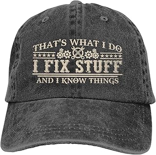 I Fix Stuff and I Know Things Hat for Men Cool Stuff Hat Funny Hat Stuff for Dad Baseball Cap Gifts