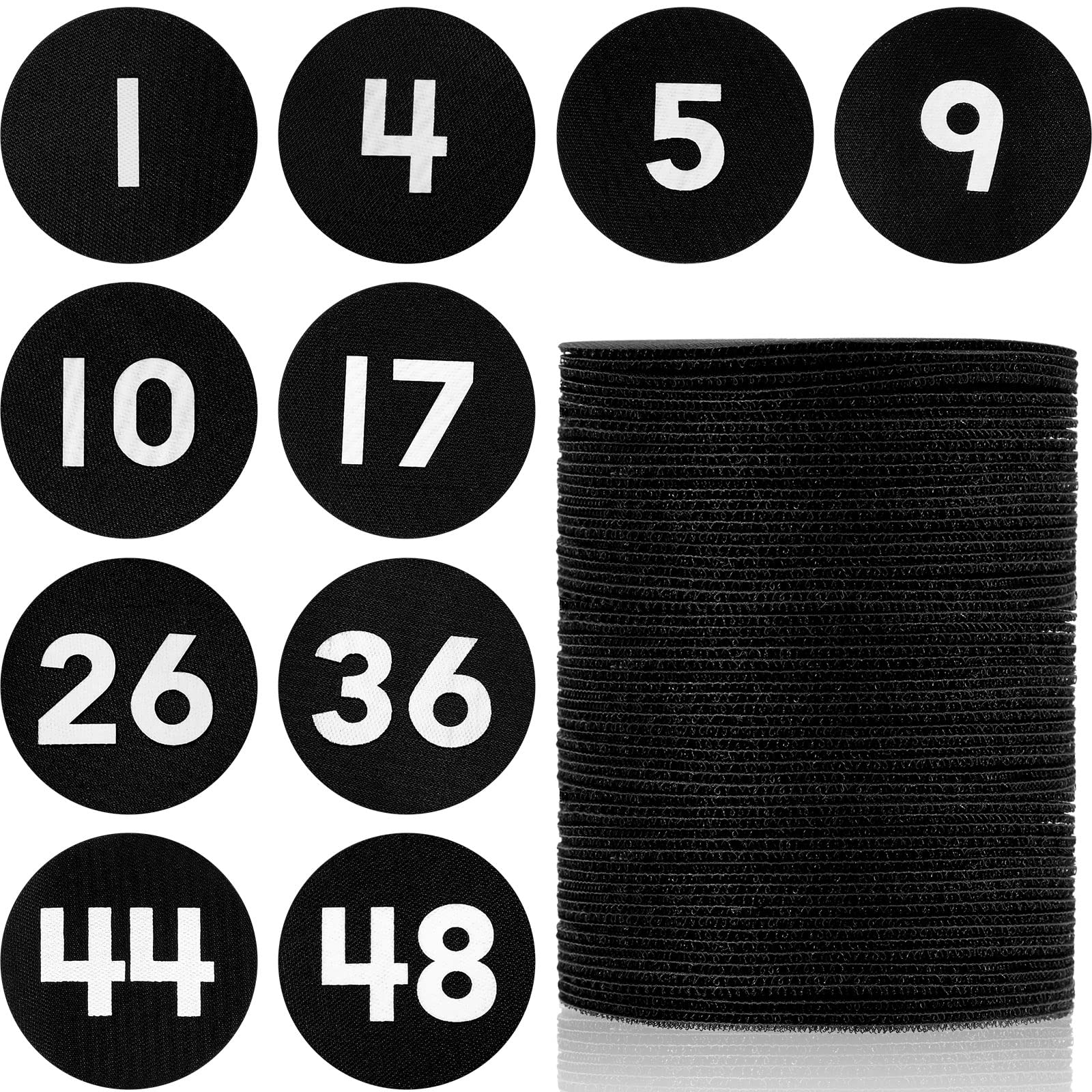 Ireer 48 Pcs Carpet Marker Spots, Carpet Dots with Number 1-48, Line up Spots for Rug, 4 Inch Floor Dots Supplies Decoration(Black, White)