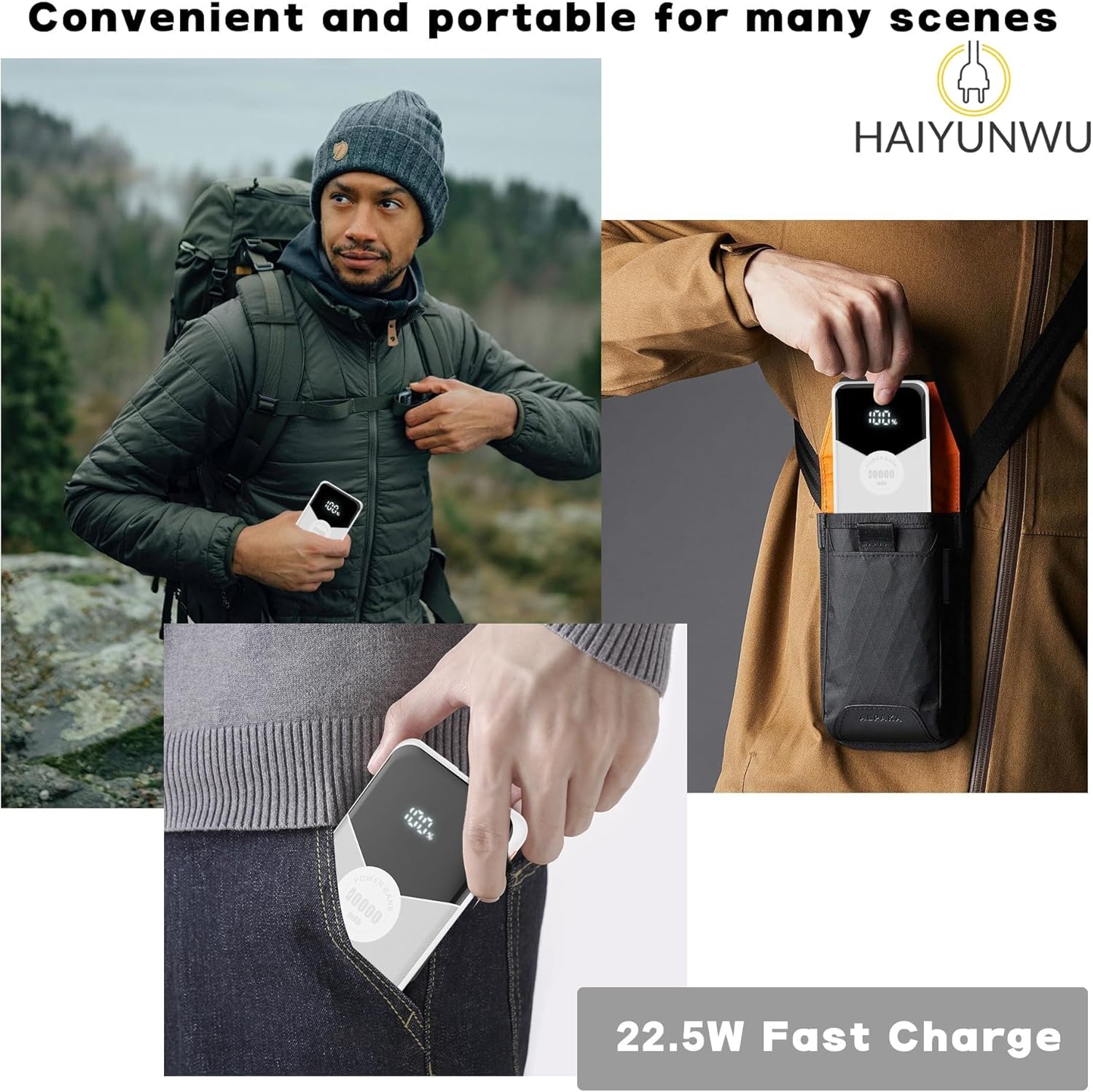 Portable Charger Built in Cables Slim Universal Power Bank 10000mah Portable Fast Charger Compatible with iPhone 15 16, Samsung, Android Phone with 4 Outputs 2 Inputs LED Display, White image 7 of 7 B0DR7WTG9X