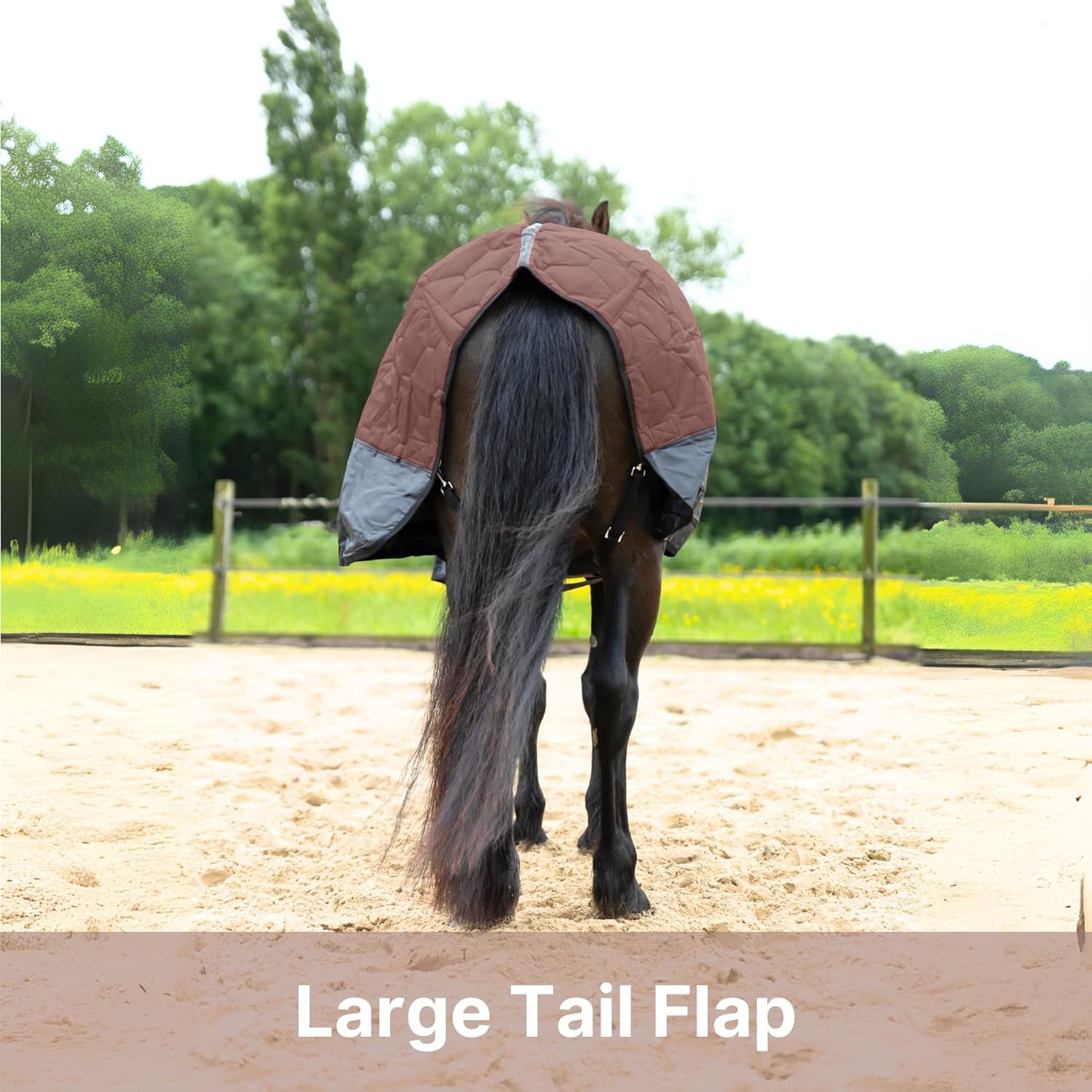 RESISTANCE Premium 420 Denier Horse Stable Blanket with 200 Gram Polyfill - Waterproof & Windproof - Adjustable Fit Without Tail Flap