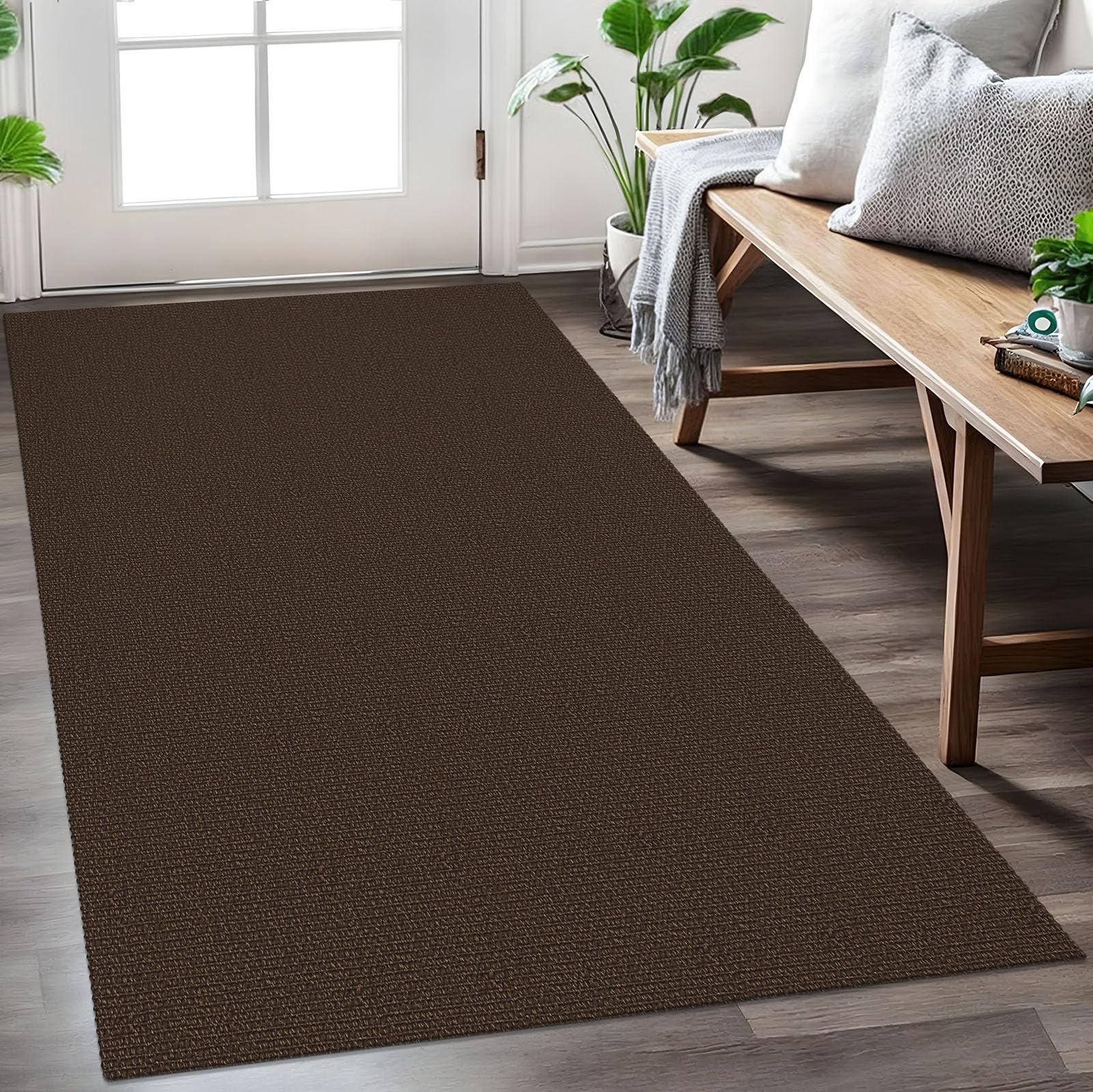 EARTHALL Washable Area Rug 3x5 Ft Non Slip Rugs for Entryway, Braided Rubber Backed Throw Rugs Door Mat Indoor Outdoor Entrance, Cotton Woven Carpet