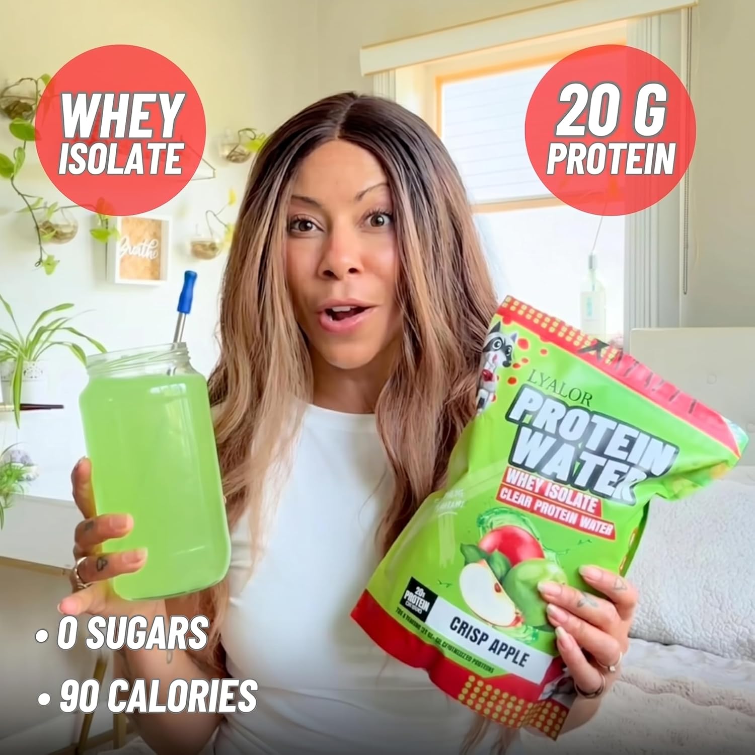 Clear Whey Isolate – 20g Protein Powder + Collagen Peptides, Zero Sugar & Lactose-Free, Refreshing Protein Water Powder, Protein Powder Clear 30 Servings, Crisp Apple