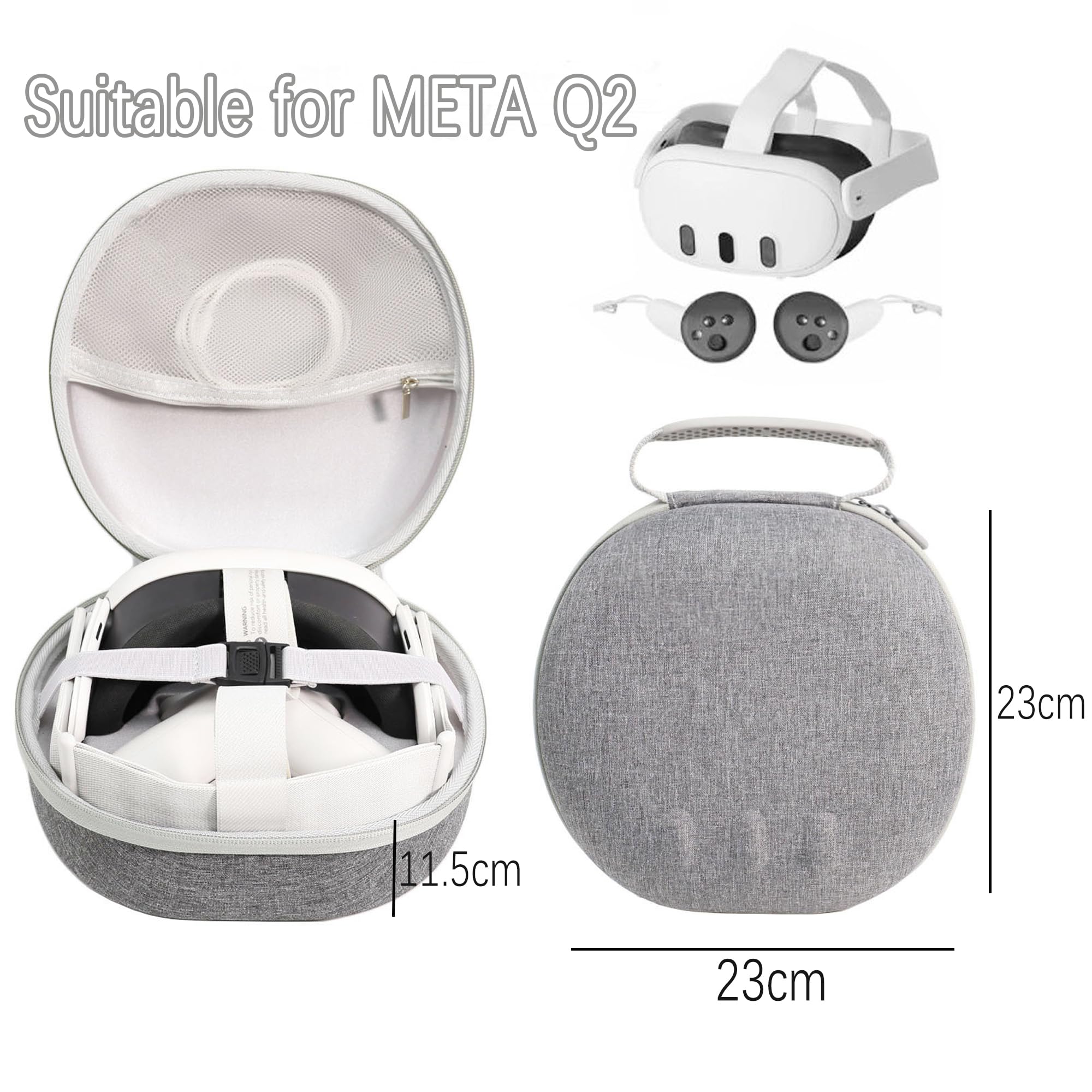 Étui Rigide pour Meta 3, Etui de Protection Portable Housse de Voyage pour Casque Accessoires Contre Les Chocs Accidentels, Casque de Jeu VR Elite Version
