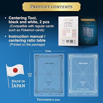 Centering Tool Pro Card Grading Kit PSA Trading Cards TCG Black & White Set for Standard Size Cards