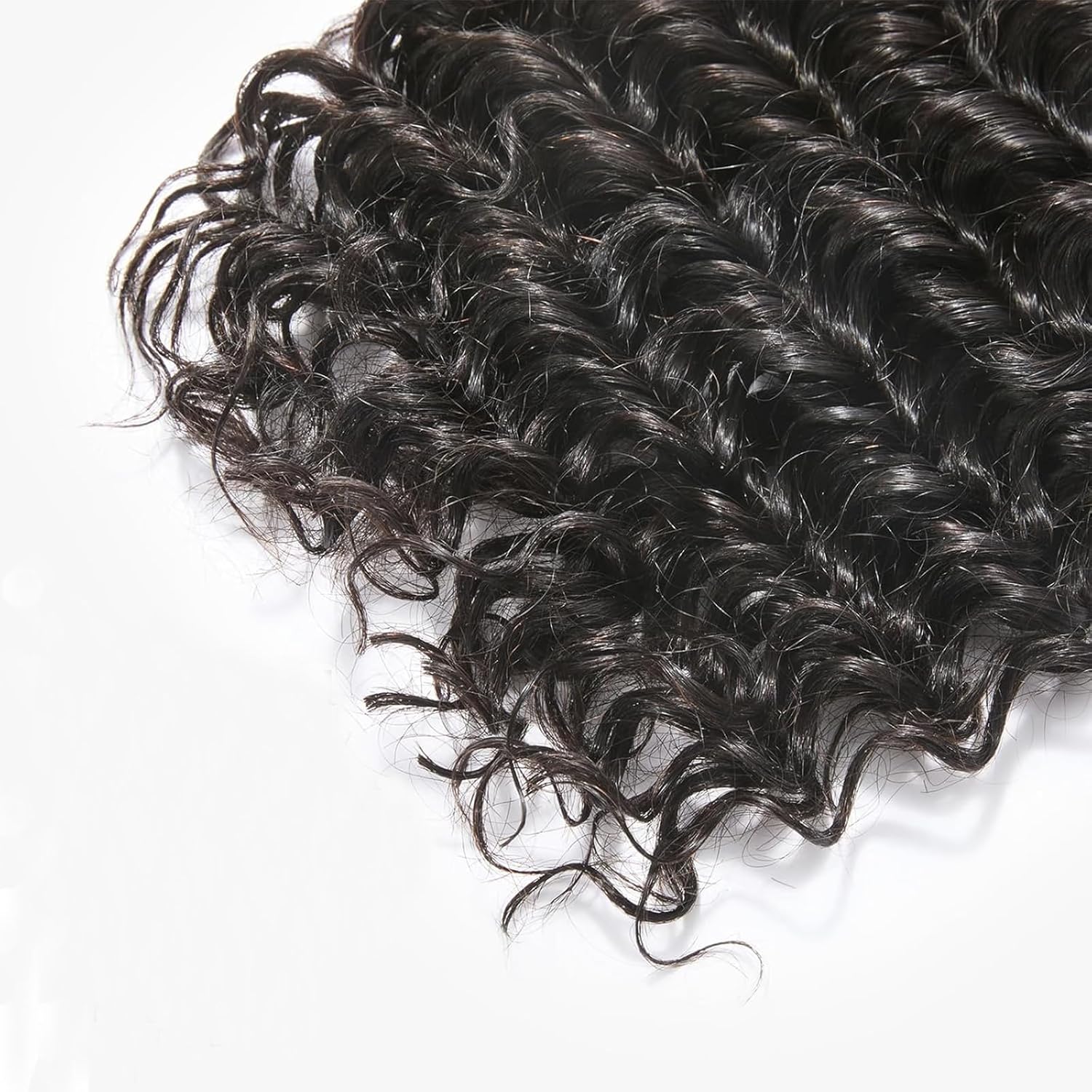 Deep Wave Human Hair Bundles Unprocessed Virgin Human Hair 3 Bundles 22 24 26 inch Double Weft Brazilian Deep Curly Wave Hair Extensions Natural Black Color