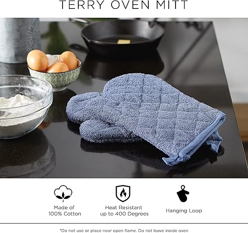 Miniatura 7 de DII Basic Terry Collection - Guante de horno acolchado 100% algodón, color marrón, 2 piezas