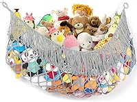 Vista 17 de Hamaca para animales de peluche, extra grande de 56 pulgadas de largo, almacenamiento de animales de peluche, red de soporte para animales